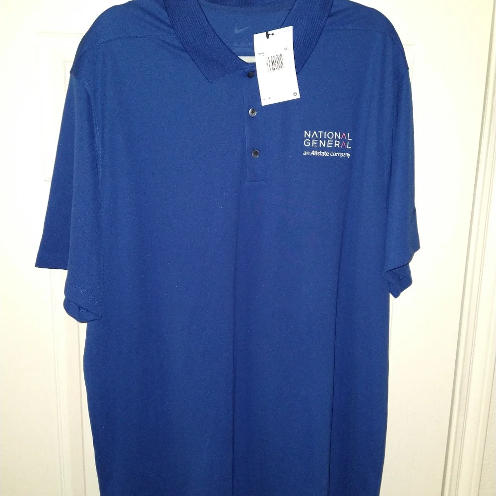NWT Nike Blue Short Sleeve Polo Shirt Men's sz XXL